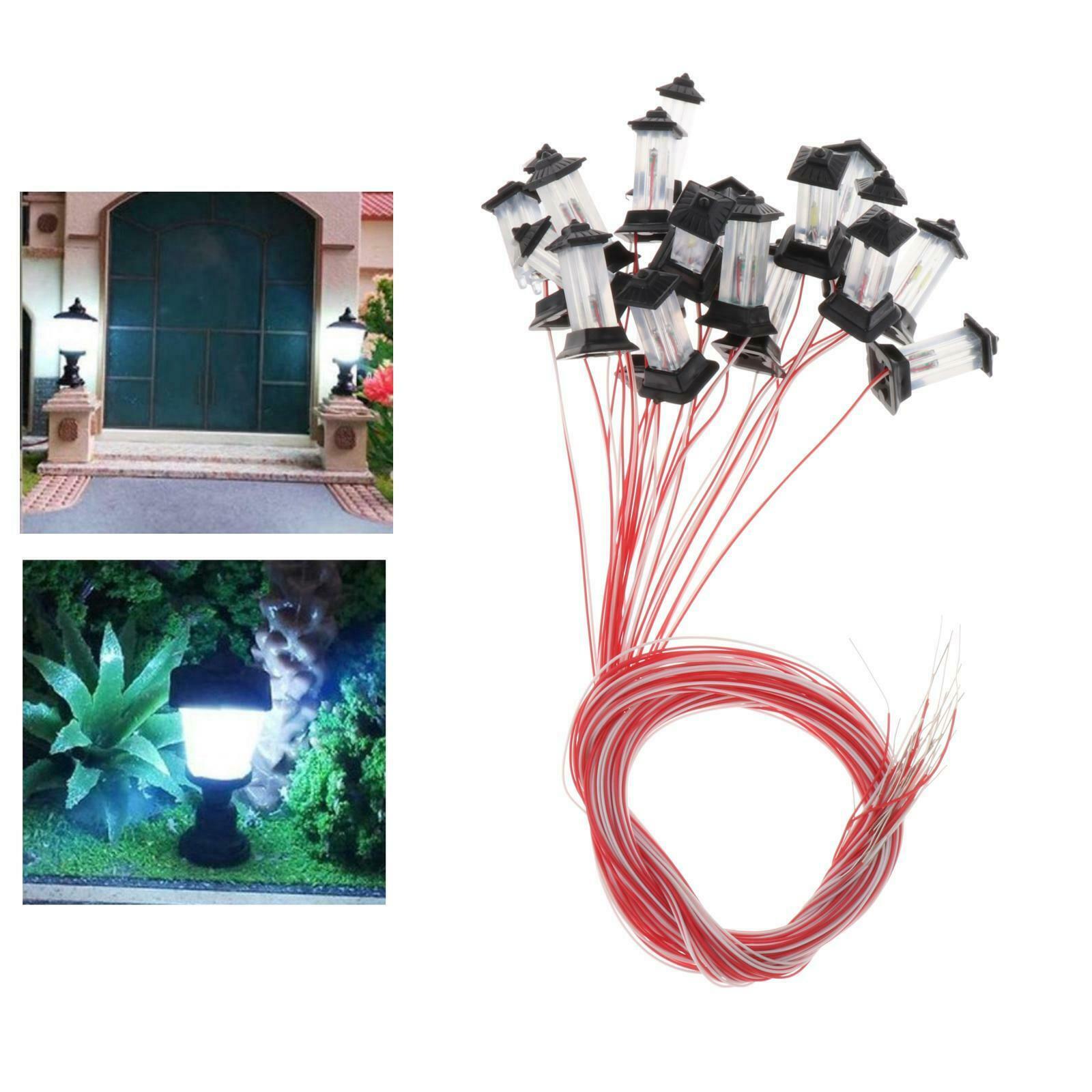 20PCS Mini Train Lawn LED Light Landscape Street 3V Lamp Post 1:100 1:500