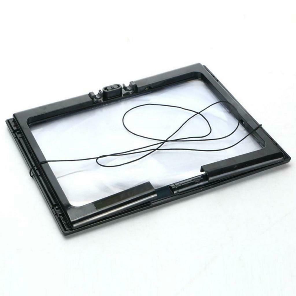 3X Reading Magnifier Foldable Magnifying Loupe w LED Light Desktop Book Lamp