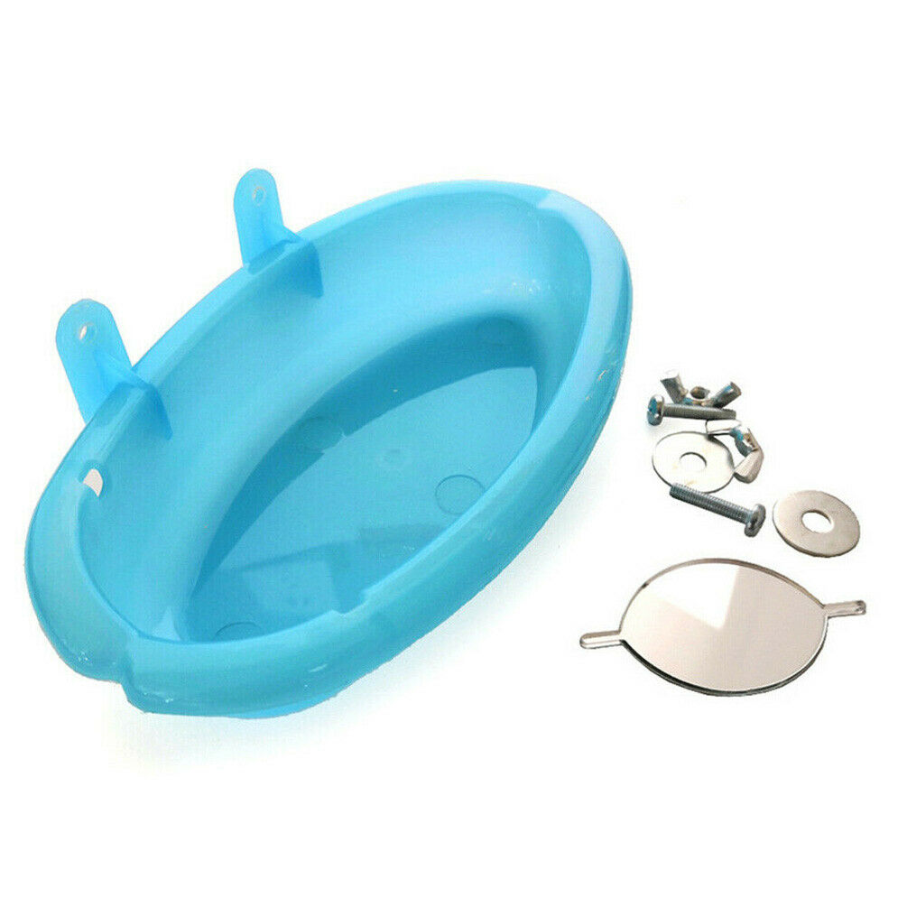 Mini Plastic Bird Bath Basin With Mirror Pet Parrot Bathtub Birds Carrier Supply
