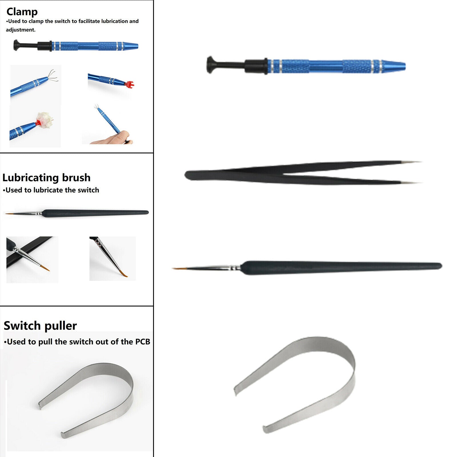 Switch Puller Remover Stem Picker Holder Lube Brush Tweezers Clamp Kits