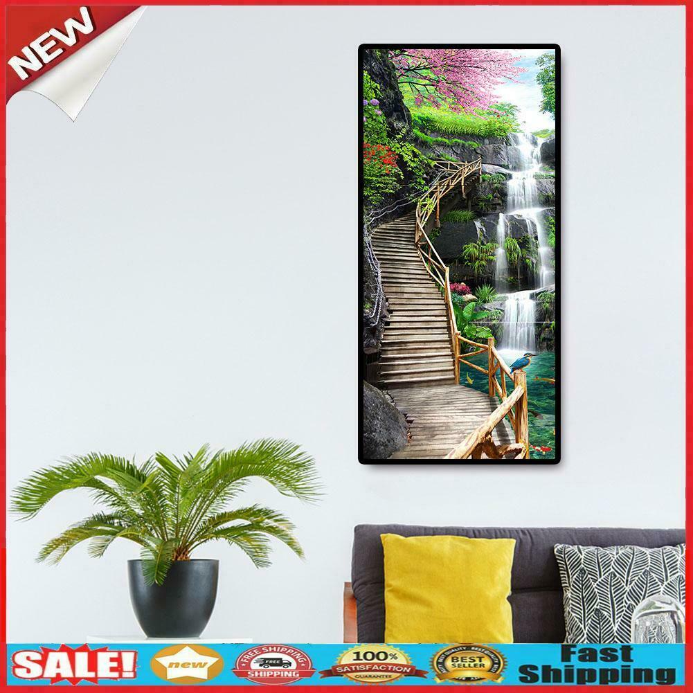 Waterfall Trestle Diamond Painting 5D DIY Full Round Drill Embroidery Craft @