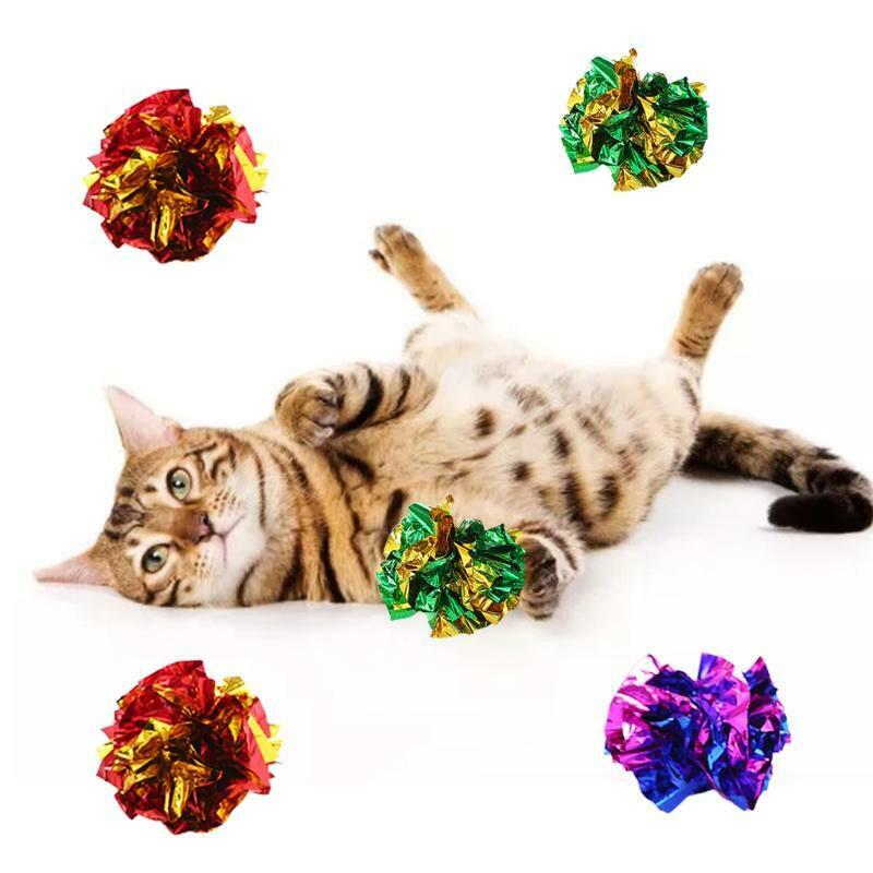 Cat Spring Toys Assorted Color Cat Glitter Ball Toys for Cat Indoor Play Durable