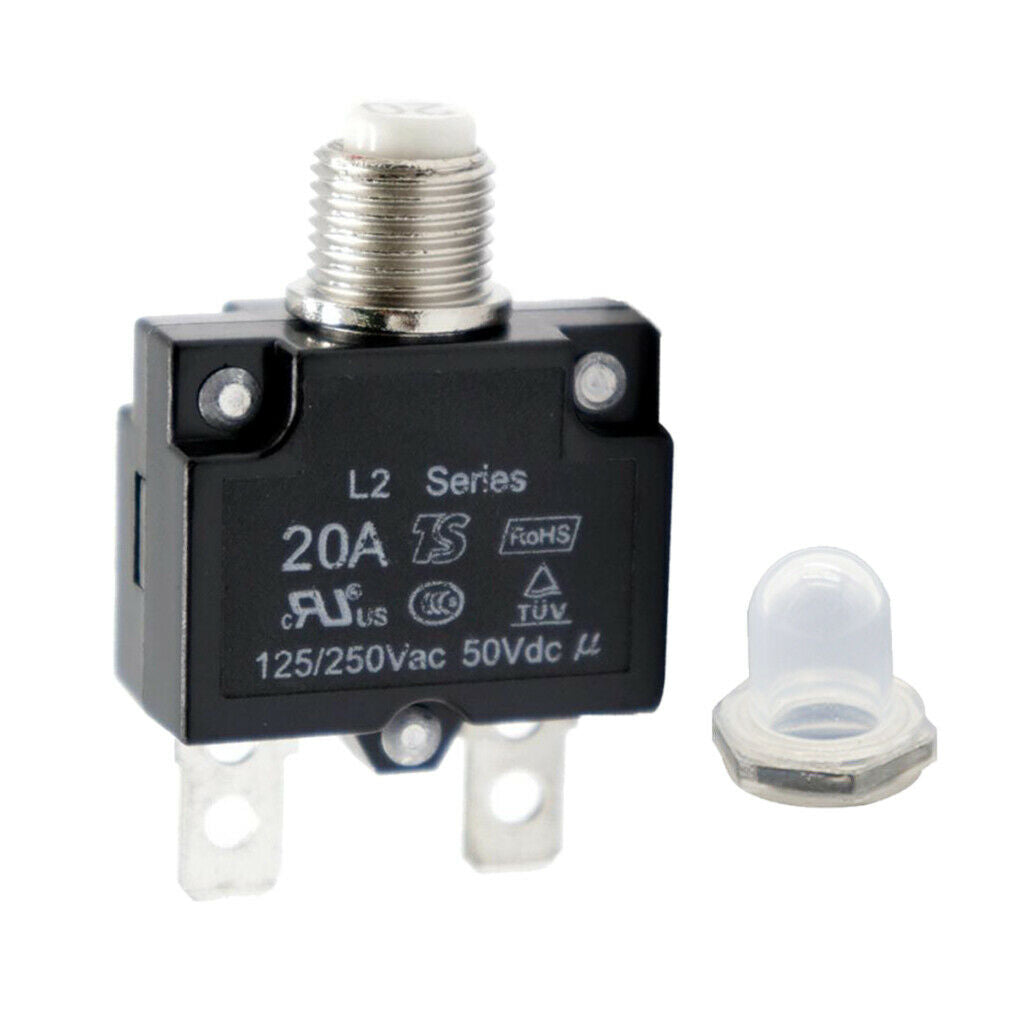 2PCS 15/20 Amp Thermal Circuit Breaker with Quick Connect Terminal and