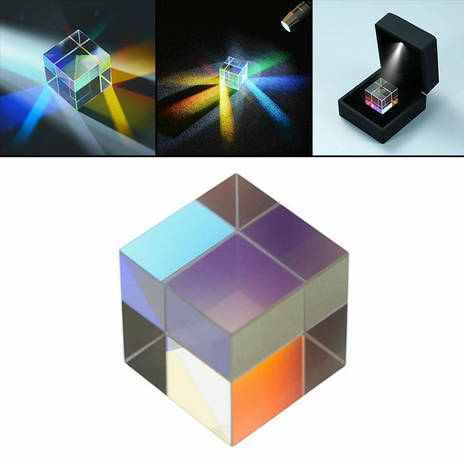 Cube Prism Multi-Color RGB Beam Splitting for Education Photography Toys