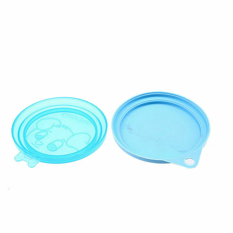 2 PCS Pet Food Jar Cover Dog Cat Silicone Plastic  Lid Storage Cap Reusable