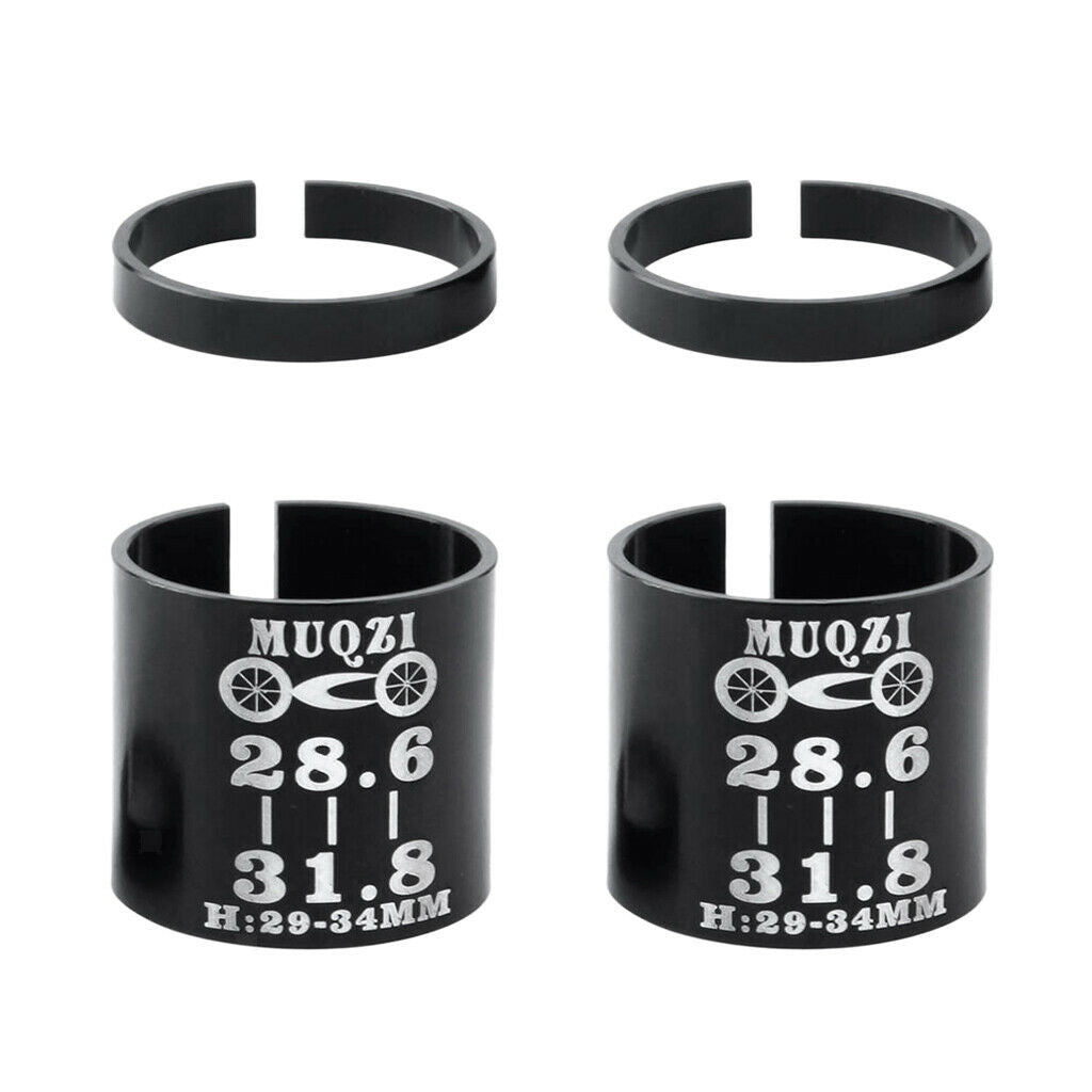 2pcs Bike Stem Shim Size Reducing Bushing 31.8 to 28.6mm Handlebar Stem Shim