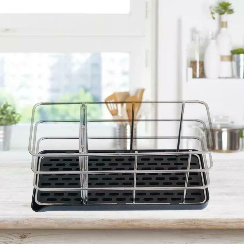 Kitchen Stainless Steel Drain Basket Sponge Storage Rack Rag Holder Towel Shelf