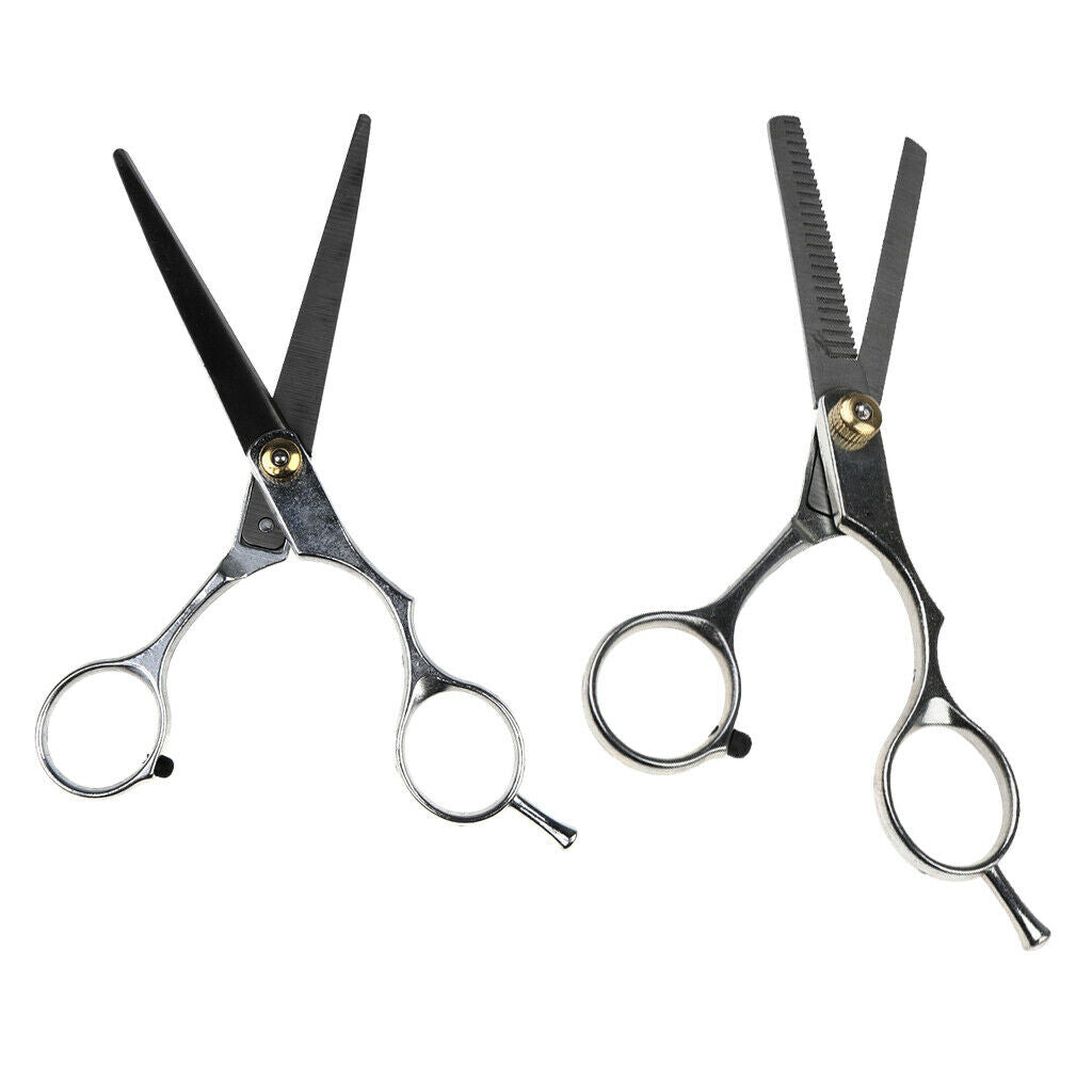 6 "Professional Salon Haircut Thinning Scissors Set with Finger Rest
