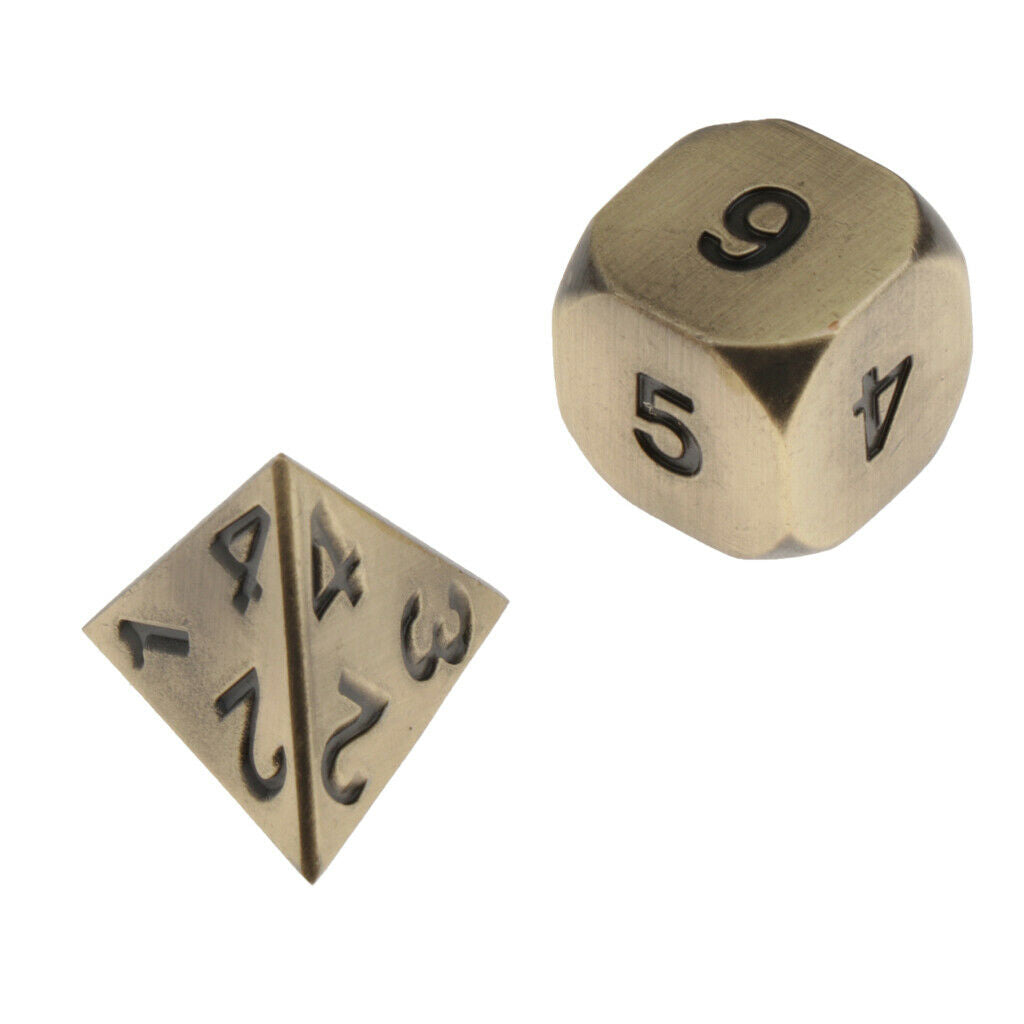 D4 D6 D8 D10 D12 D20 Die for MTG Role Play Party Board Game Props Golden