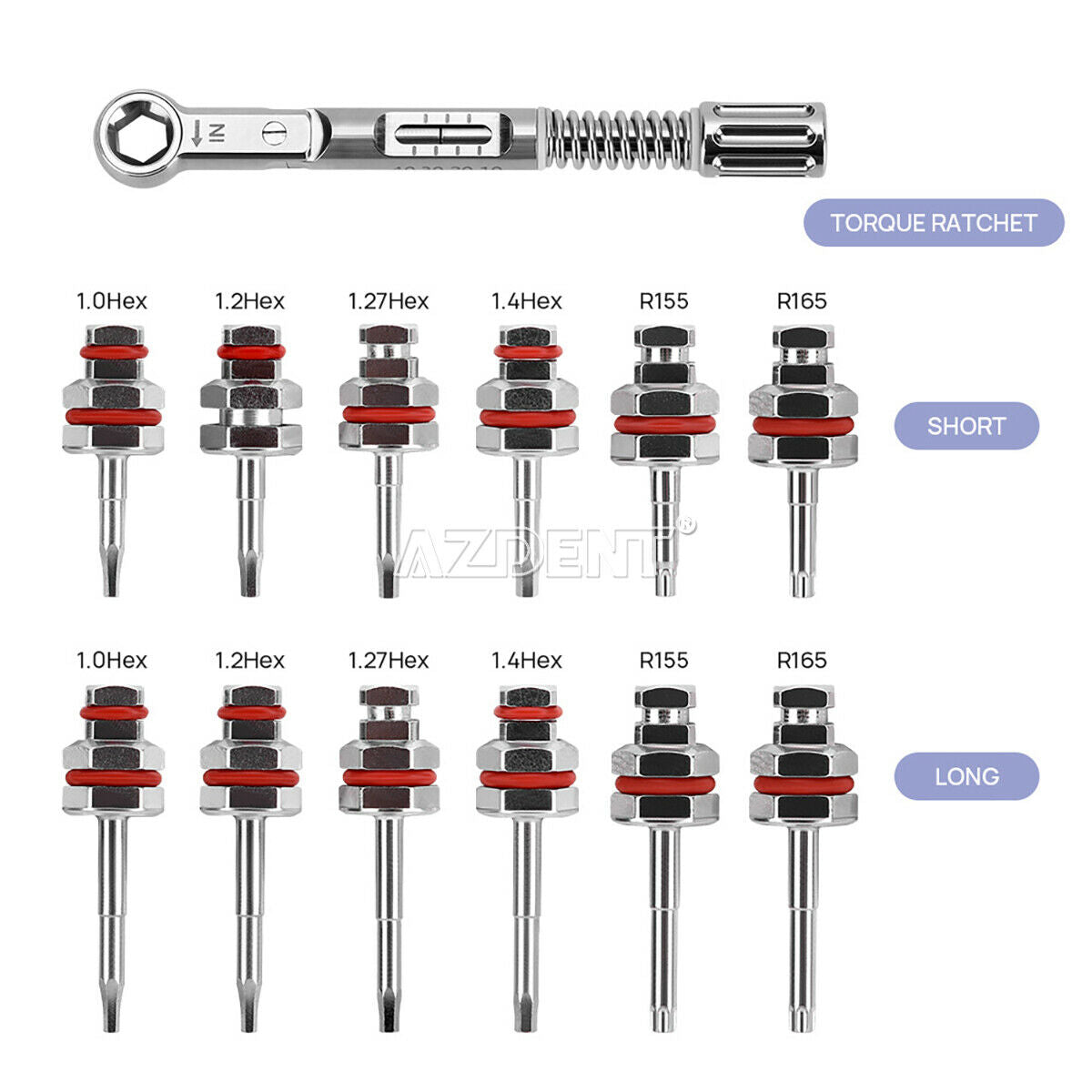 Dental Implant Abutment Torque Wrench Driver Ratchet 10-70NCM HEX Long & Short