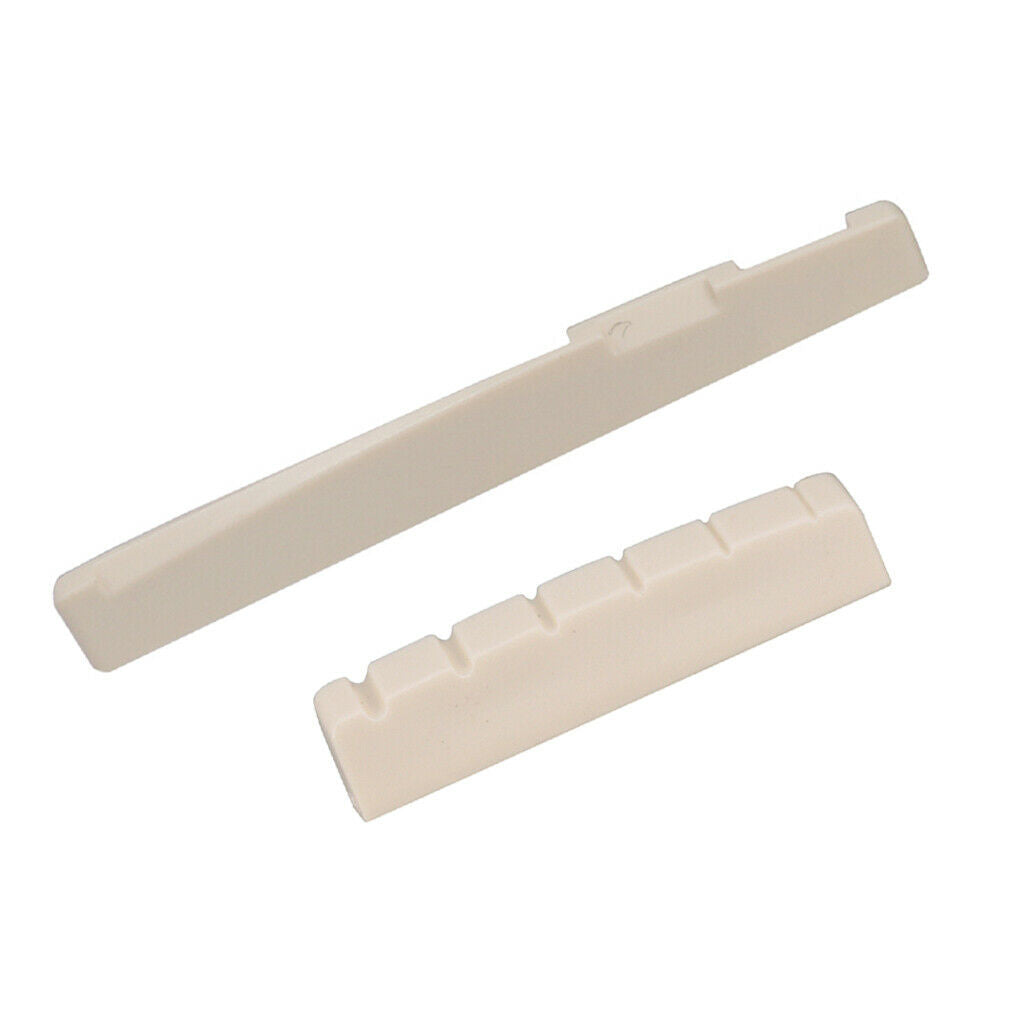 1 Set Left Handed Acoustic Guitar Saddle Nut Slotted for Guitar Parts