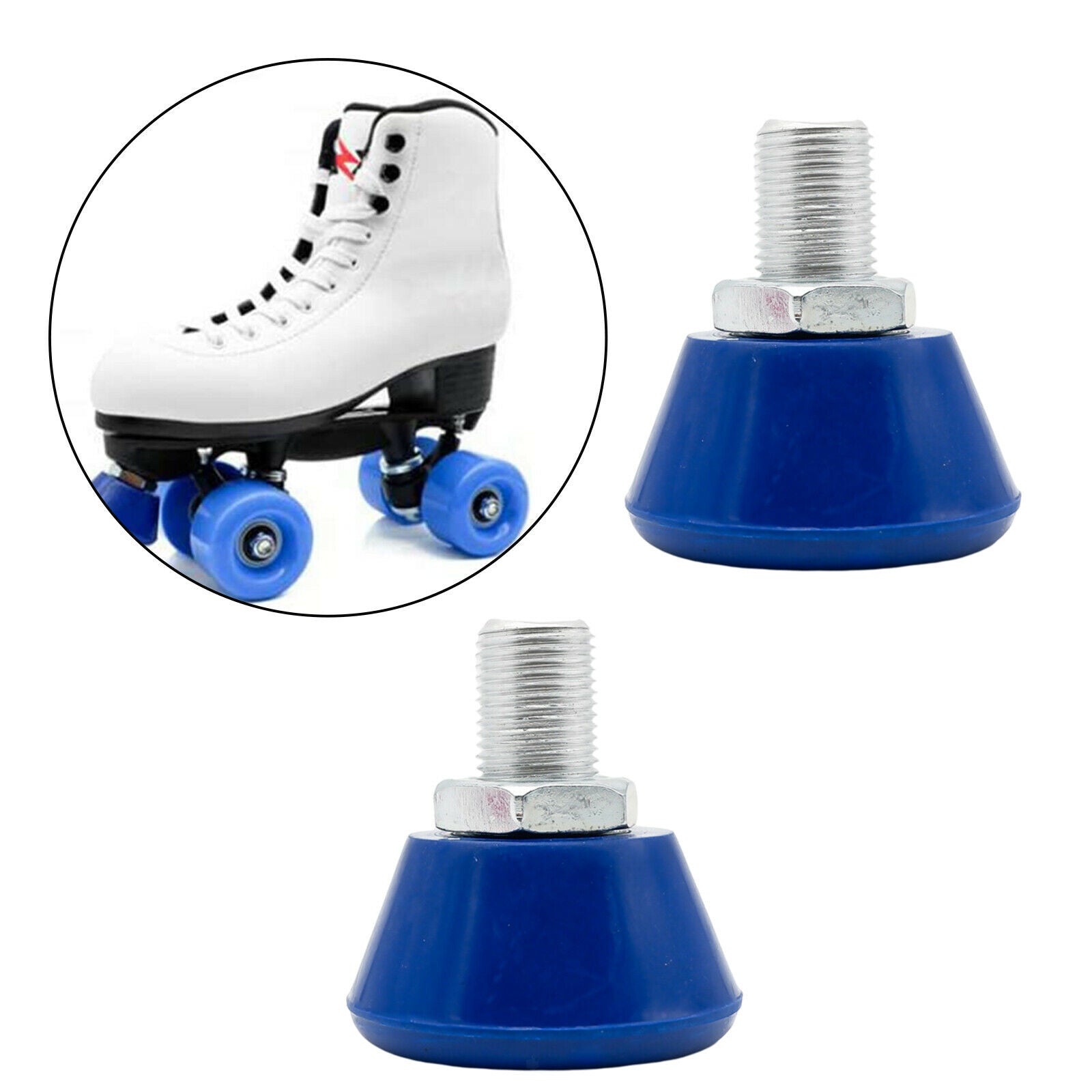 2 PU Skates Top Stopper Skate Brake Block Blocker Training Practice Blue
