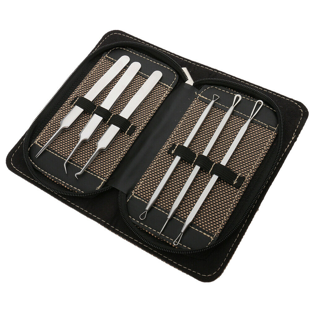 6Pieces Blackhead Whitehead Comedone Acne Remover Tool Kit Face Spot Bemish
