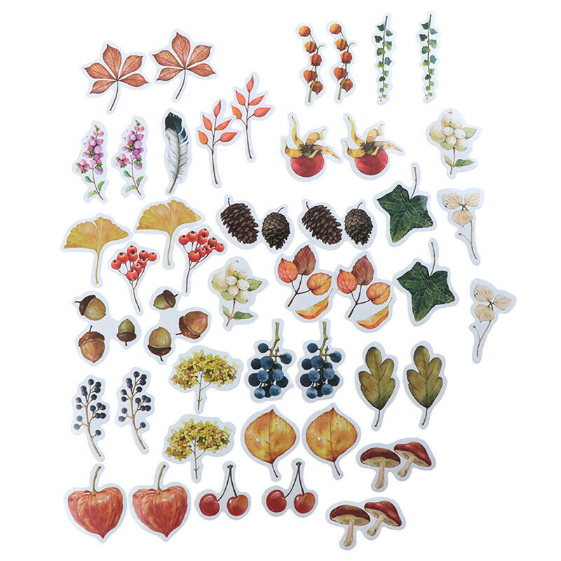 46pcs/lot Autumn Fallen leaves Plant Paper Diary Mini Cute box Stickers  b_h Qx