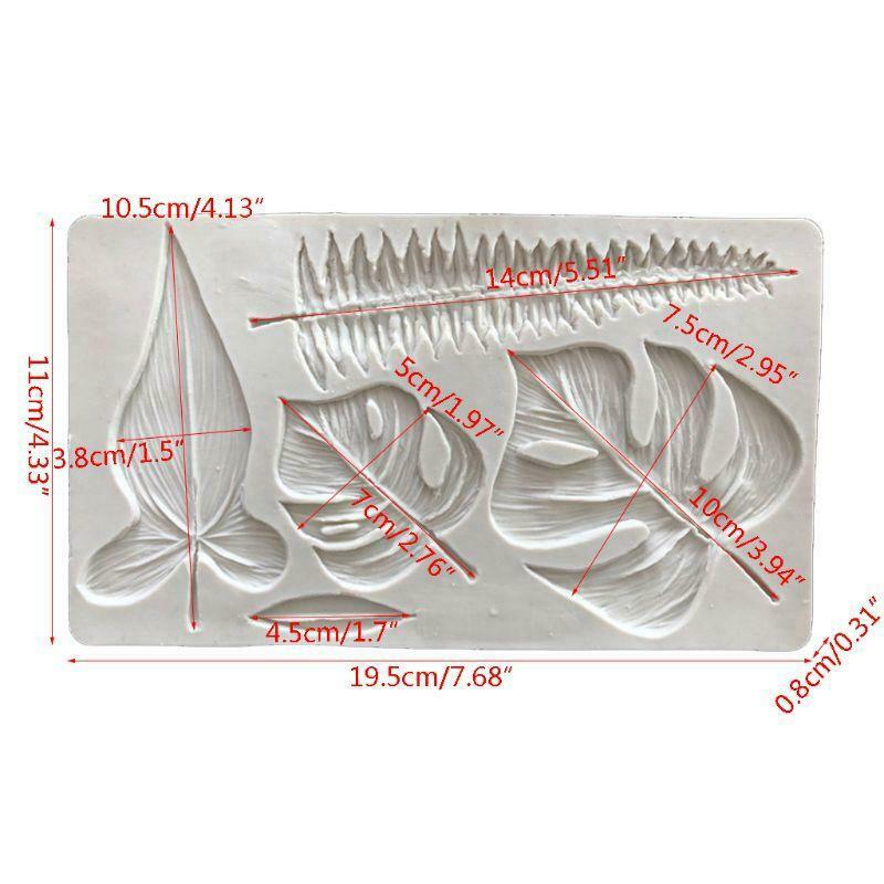 Tropical Theme Palm Leaves Silicone Mold Clay  Mold DIY Cookies Cake Decorating