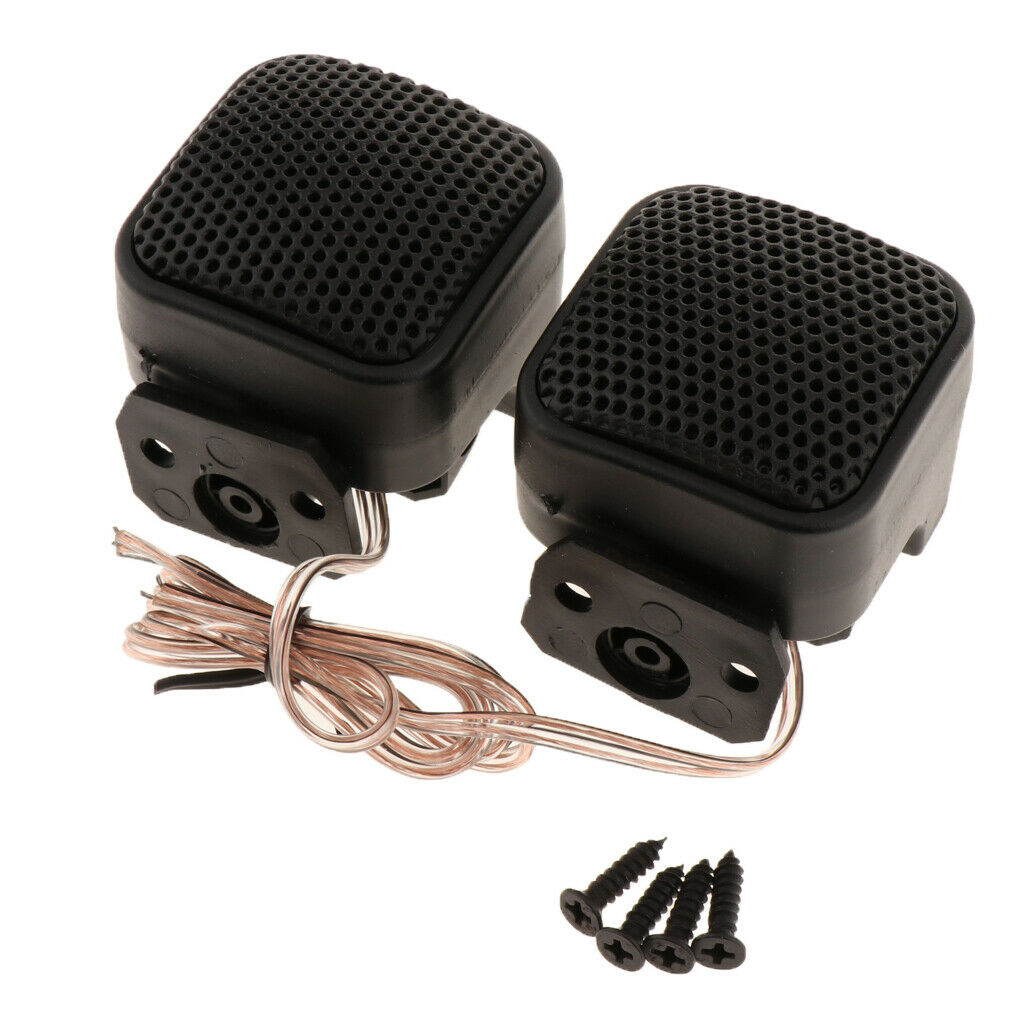 Lovoski 1 Pair Car Silk Square Tweeter Speakers Treble Audio Loudspeaker