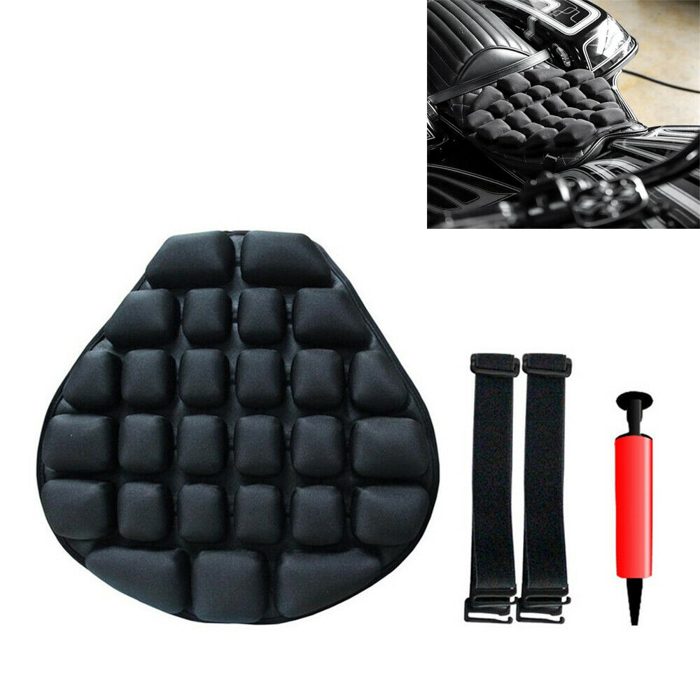 Motorcycle Seat Cushion Inflatable Air Cushion w/ Air Pump Comfortable Universal