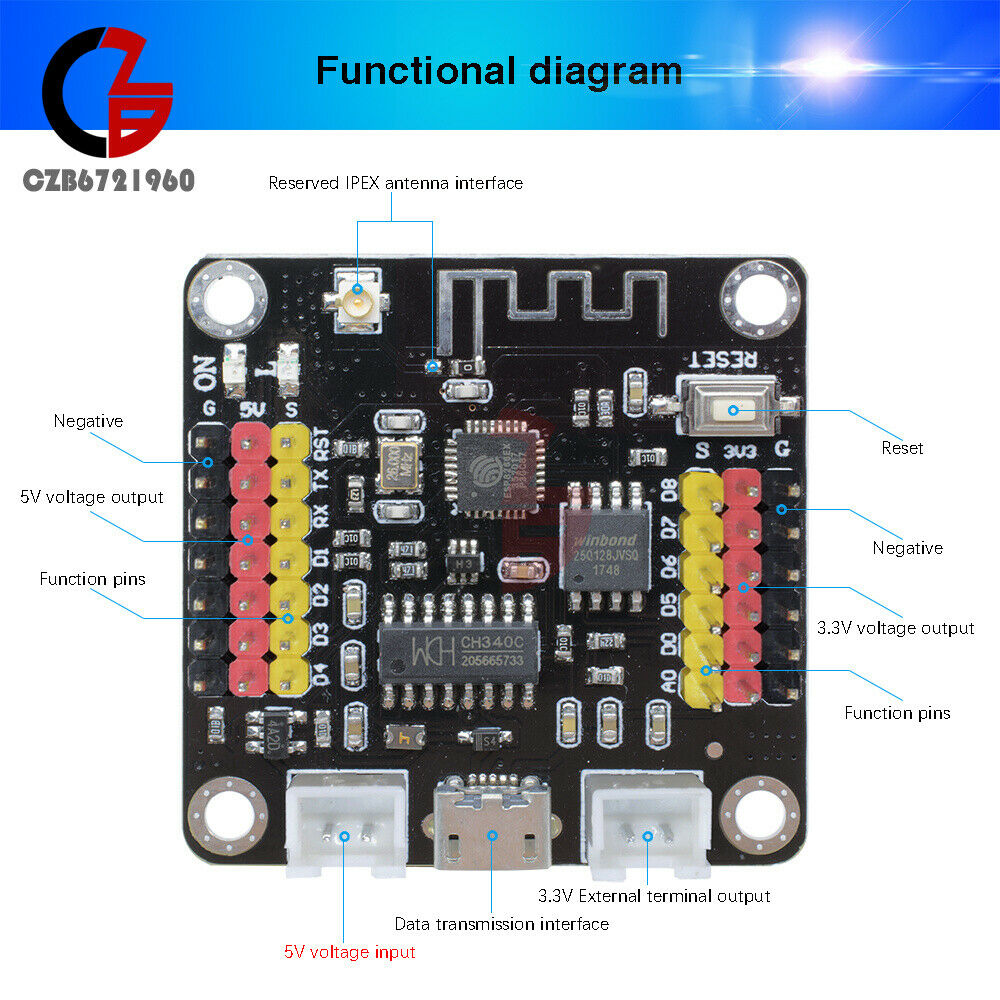 Micro USB ESP8266 CH340 Wifi Development Board PCB Antenna for Arduino Nodemcu