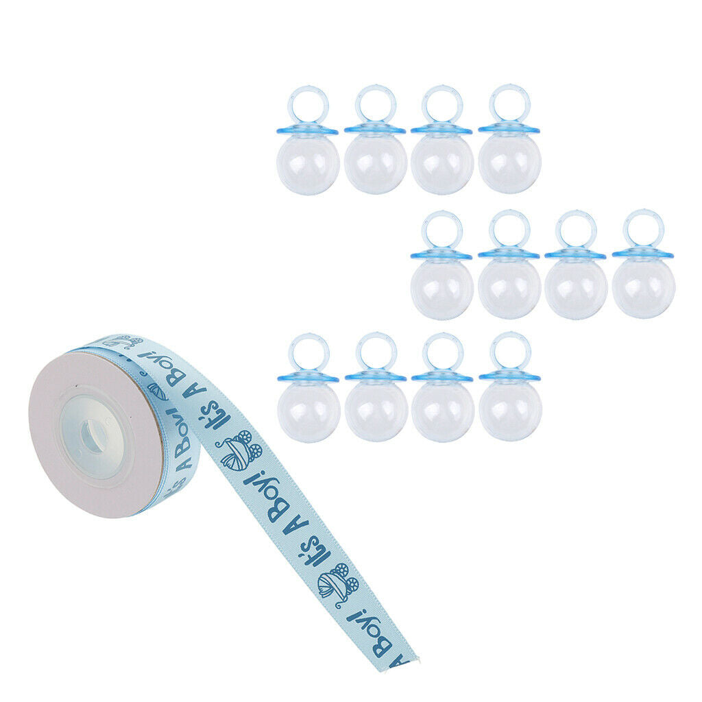 12x Pacifier Candy Box Bottle With 10 Yards Of Satin Ribbon Baby Shower