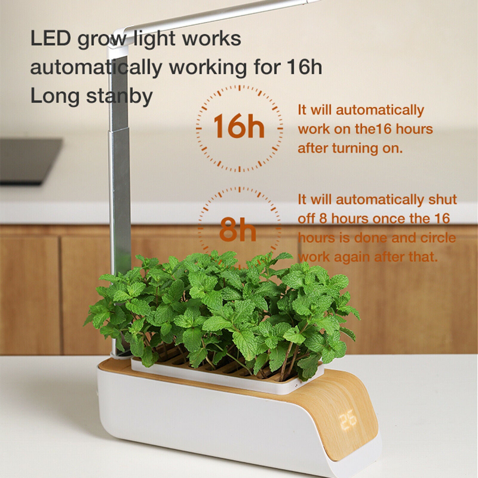 Indoor Herb Garden Starter Kit Kitchen Smart Planter LED Grow Light Kit
