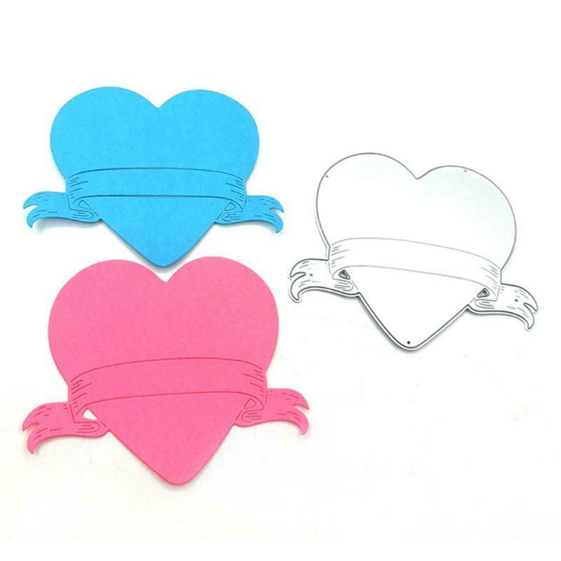 2 Pieces Cutting Dies Heart Cutting Dies Love Heart Embossing Stencils Templates