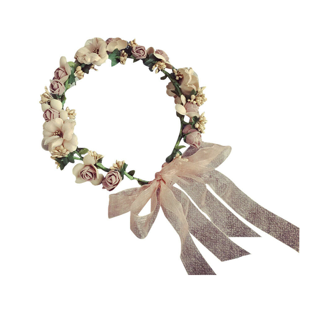 Women Bride Wedding Flower Hairband Headband Boho Floral Crown Garland Beach HN