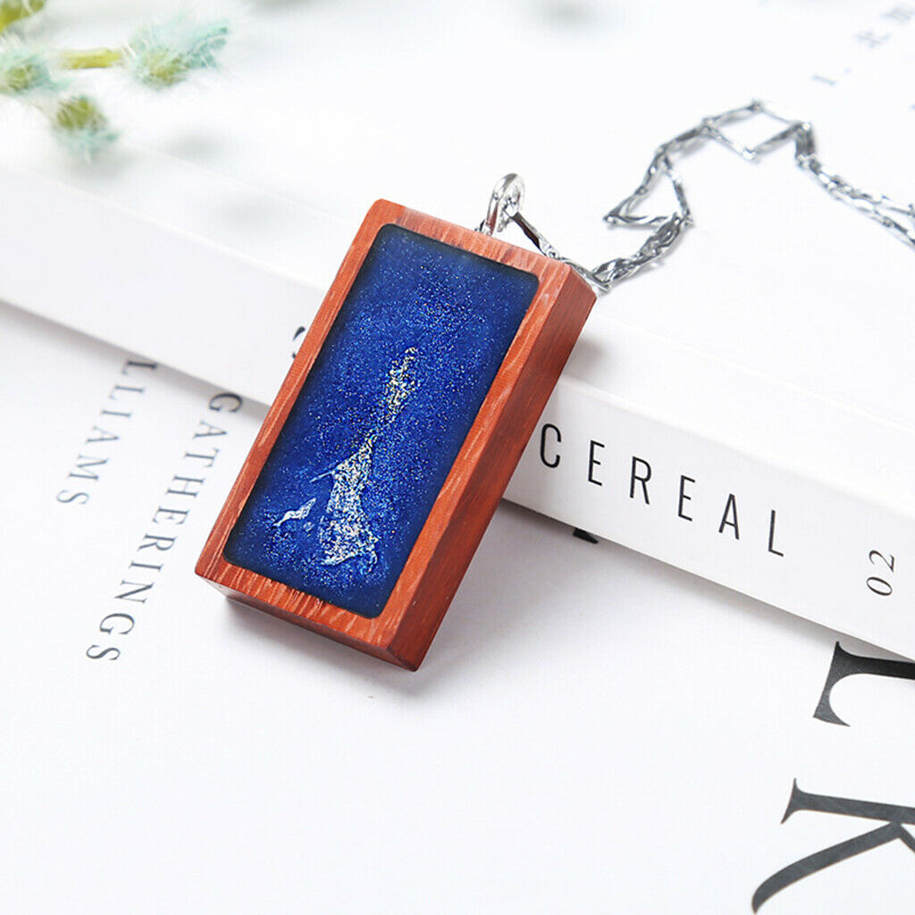 6Pcs Blank Wood Tray Wooden Frame Pendant for Crafts Jewelry Earring DIY