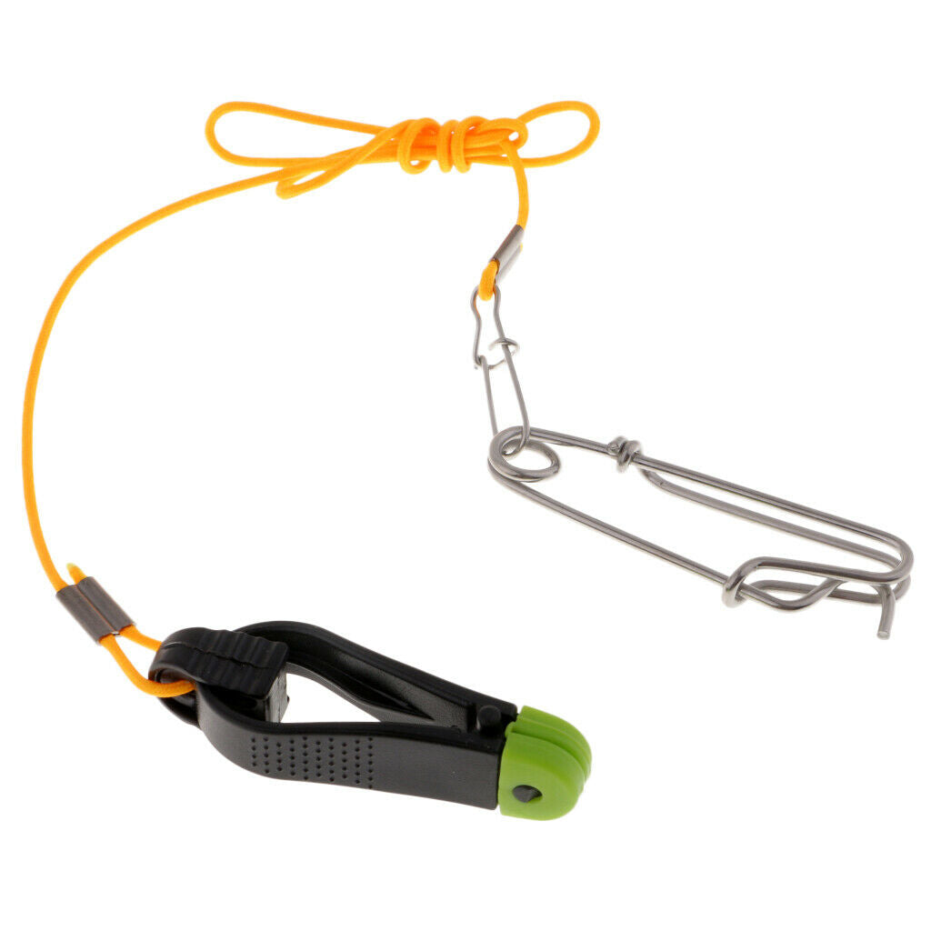 Power Grip Snap Release Clip with Leader for Offshore Boat Fishing Black