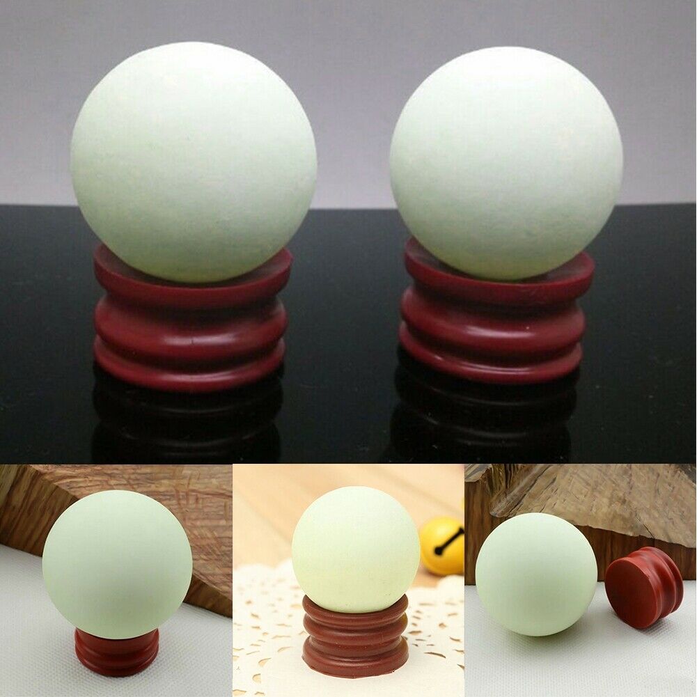 35MM Glow In The Dark Stone Green Luminous Quartz Crystal Sphere Ball Stand