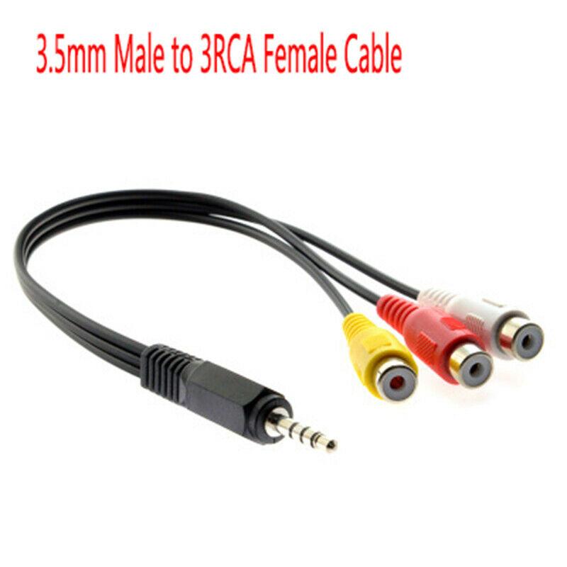 Mini AV Male To 3RCA Female M/F Audio Video Cable Stereo Adapter 3.5.l8