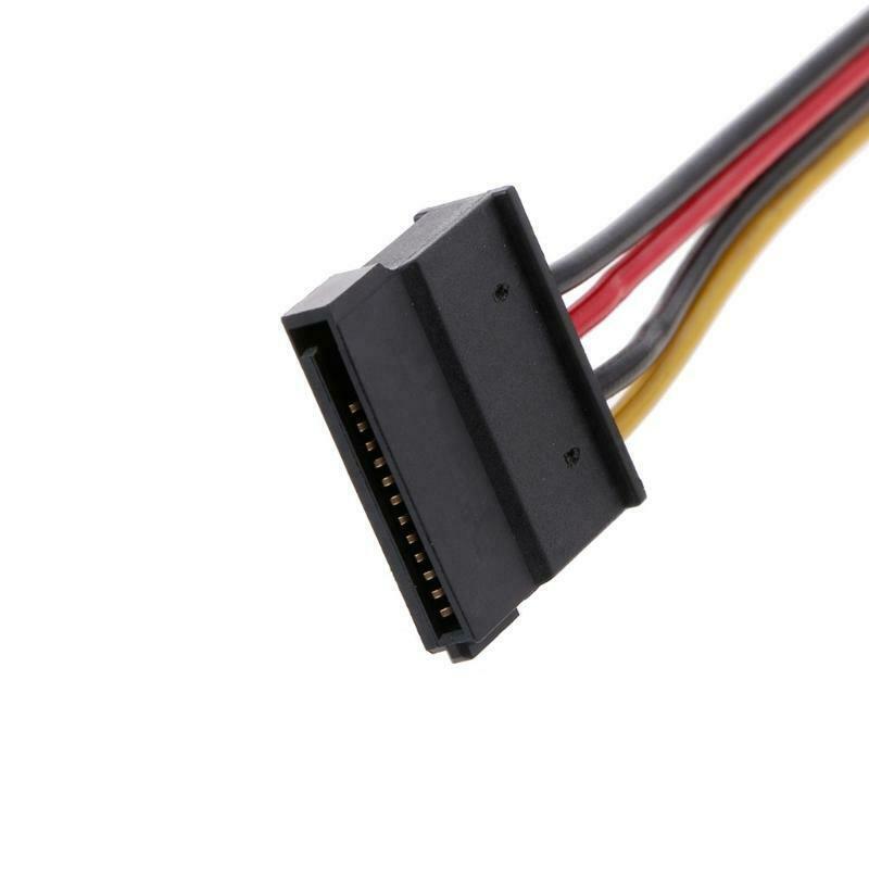 4-Pin FDD Floppy Male To 15-Pin SATA Female Converter Adapter Power Cable Cord