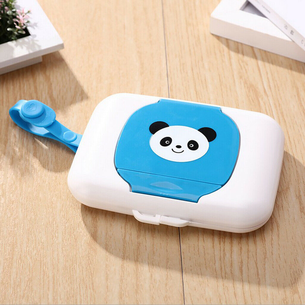 Up Wet Tissue Paper Case Baby Wipe Napkin Storage Box Container Blue