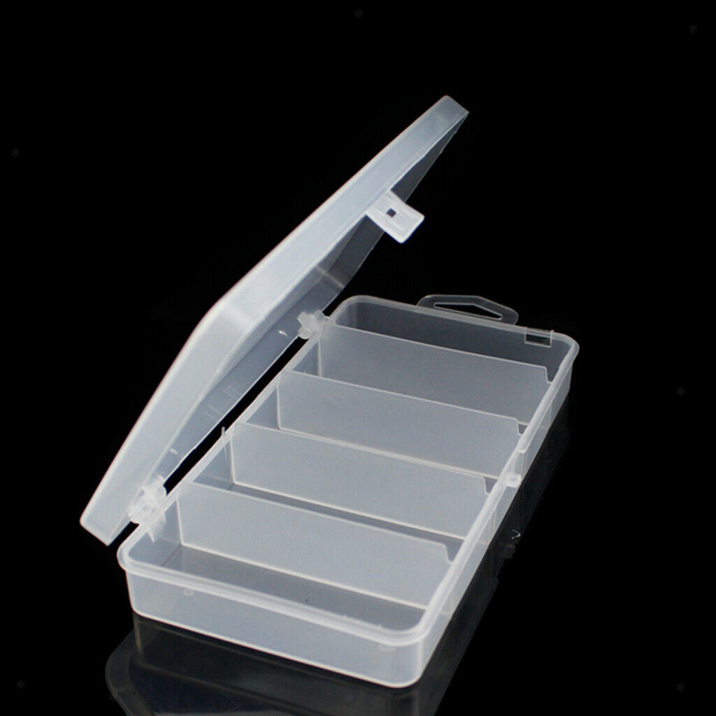 Fishing Tackle Box Lightweight Durable Jewelry Organizer with 5 Grids Clear