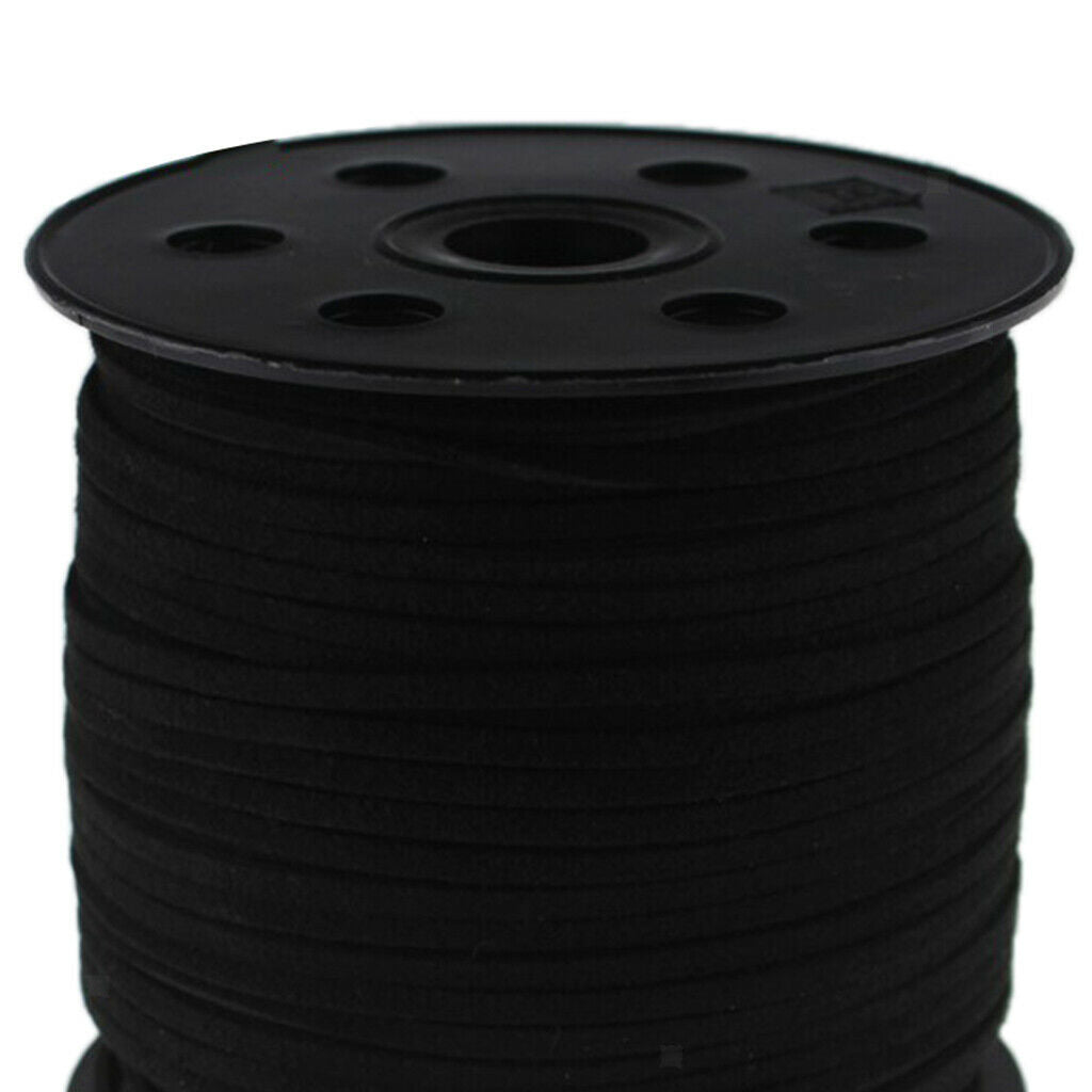 100Yard 3mm Faux String Beading Thread Lace for Jewelry Making Decors Black