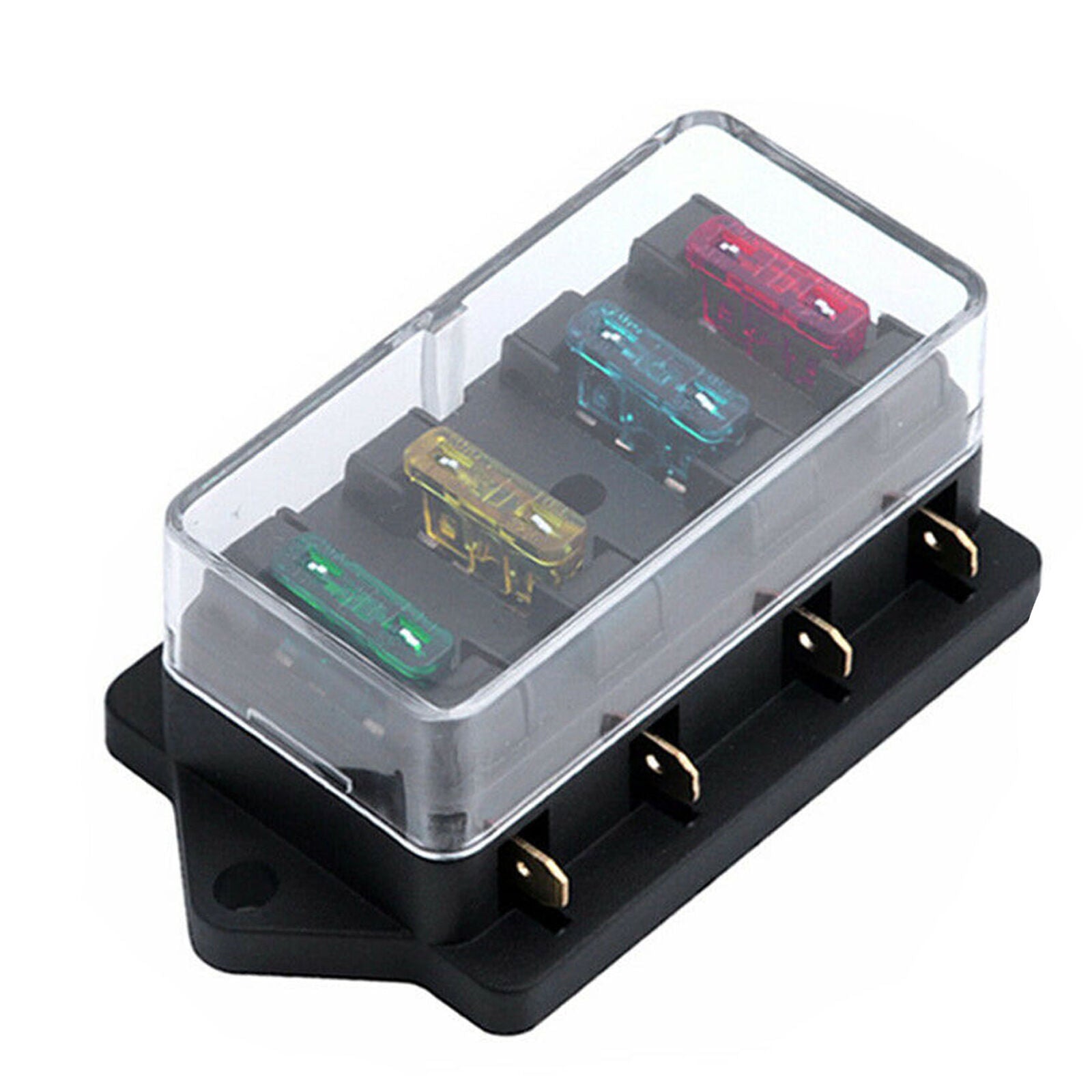 4 Way Car Boat Truck Circuit ATC ATO Standard Blade Fuse Box Holder Universal