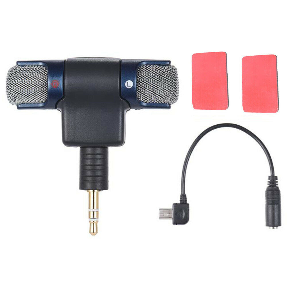 External Stereo Microphone 3.5 mm Mini USB Mic Adapter Cable for GoPro Hero 3+ 4