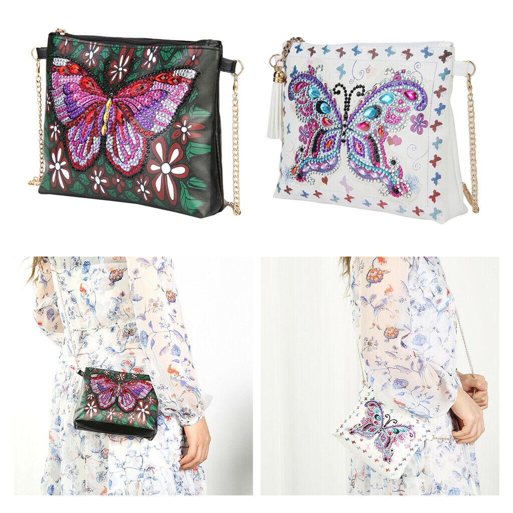 2Pcs DIY Special Drill Diamond Painting Shoulder Bag Metal Chain Handicraft