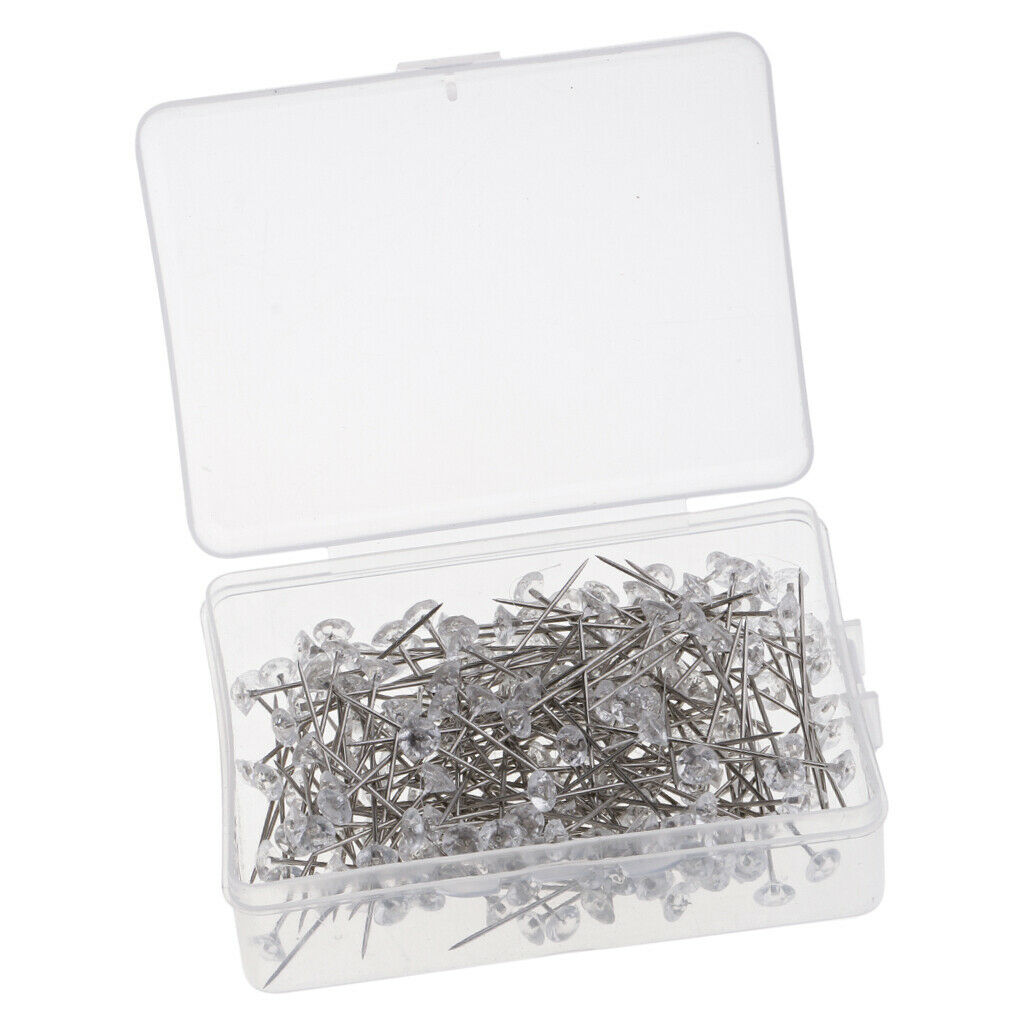 400pcs Clear Crystal Diamante Head Pin Wedding Bouquet Pins Buttonholes
