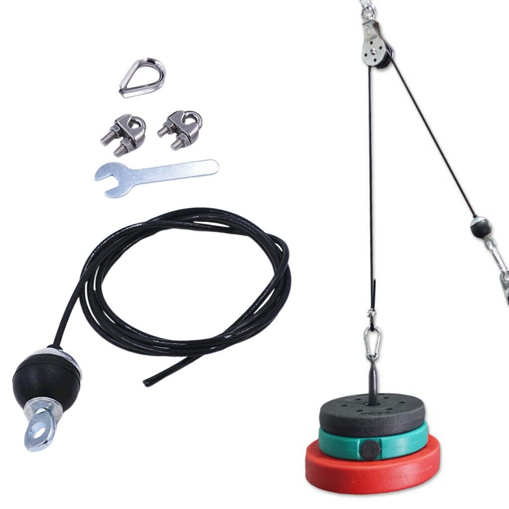 Steel Heavy Duty Fitness DIY Pulley Cable Attachment Biceps Home Gym Accessories
