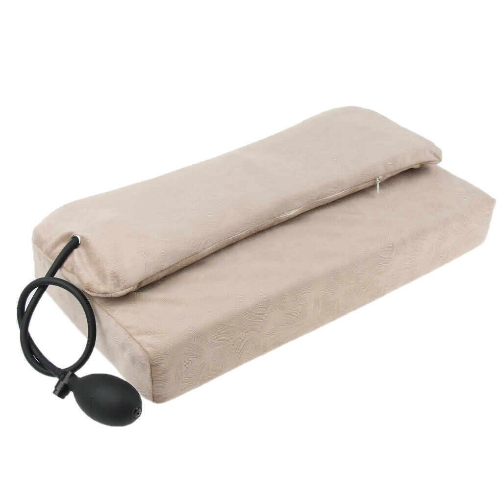 Sleeping Pillow Support Foam for Neck Pain Inflatable Back Pillow Coffee