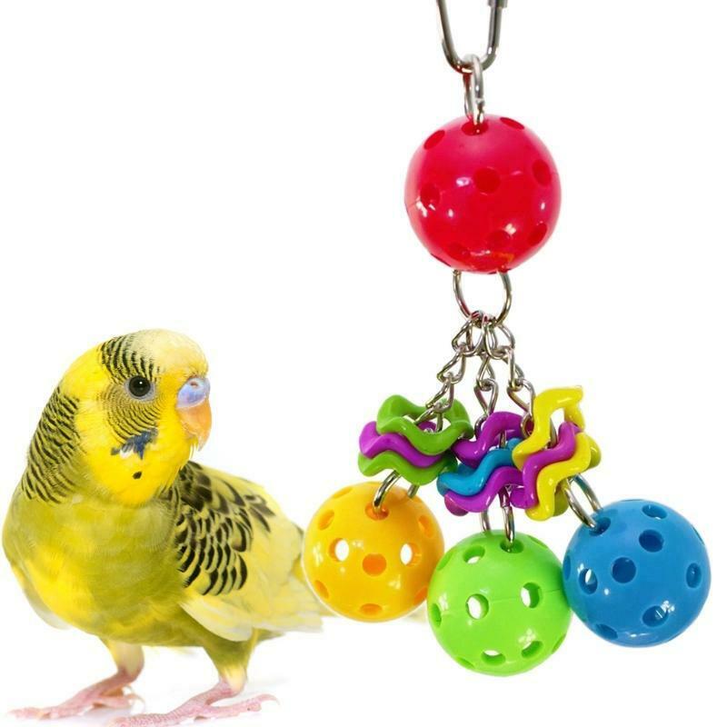 Bird Cage Colorful Ball Parrot Bird Parakeet Bite Climbing Play Hanging Toys