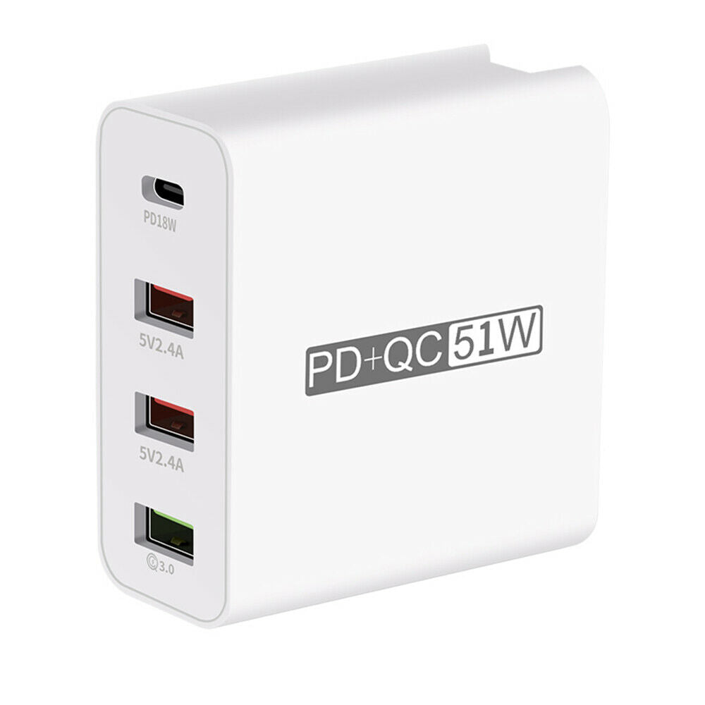 51W USB Type-C USB-C QC3.0 PD Mobile Phone Fast Charging Wall Charger Adapter