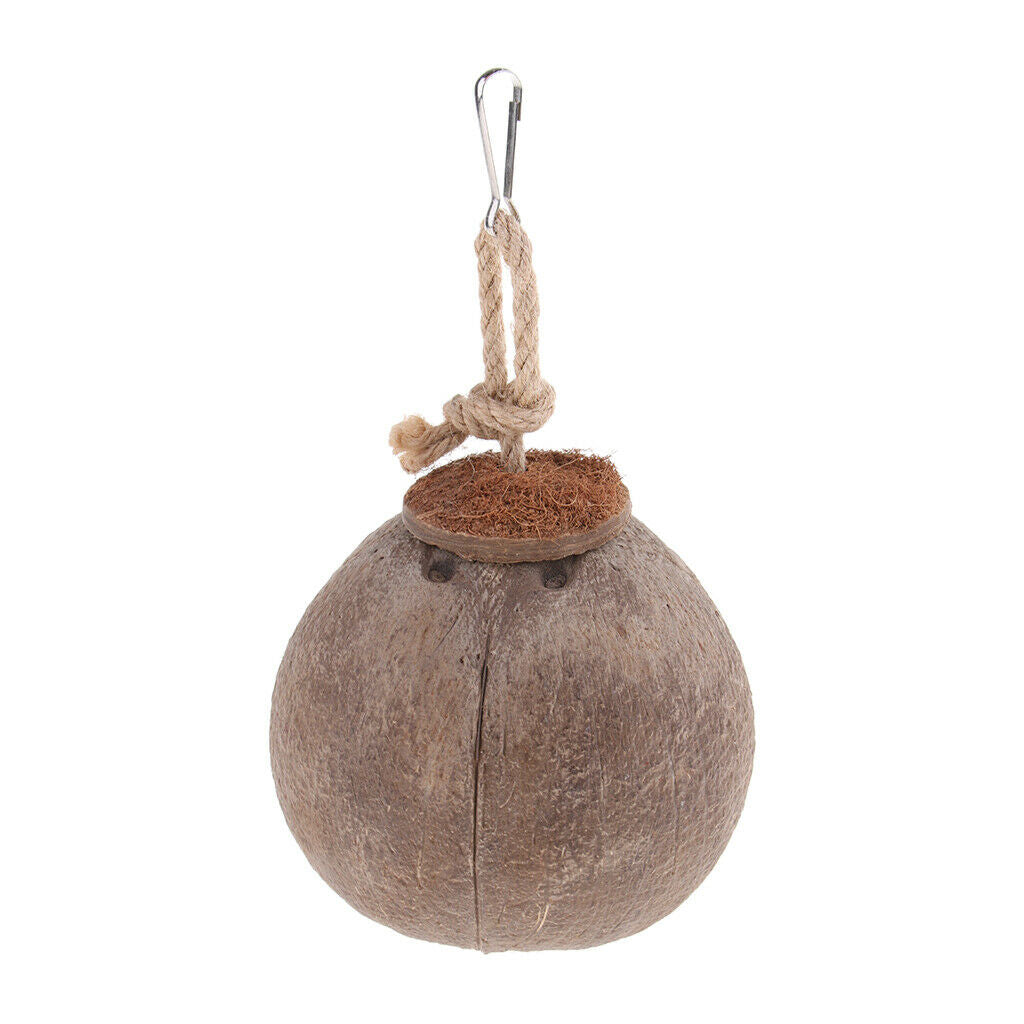 Coconut Shell Bird Nest House Hut for Pet Parrot Hamster Gerbil Mice Cage