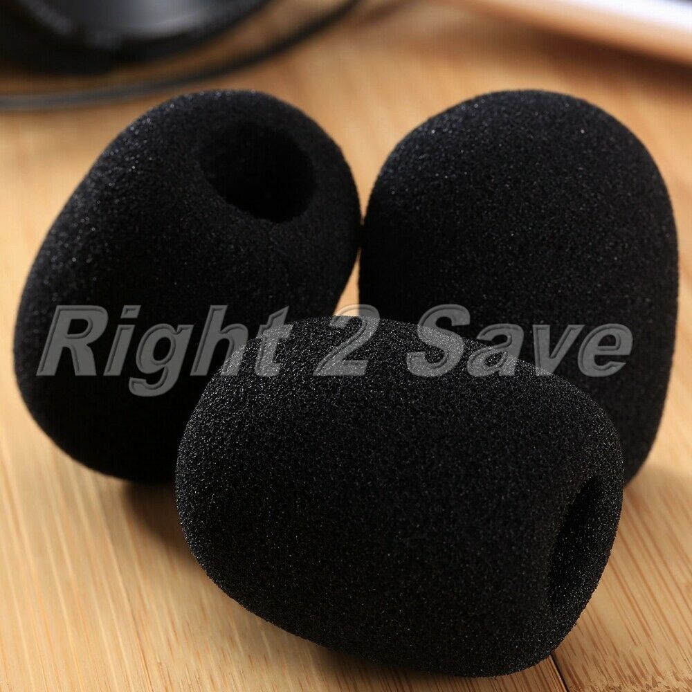 5PCS Black 15mm Dia Stage Mic Microphone Soft Foam Mic Cover 45mm Long