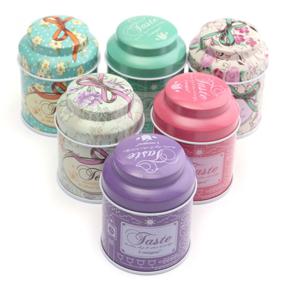 Flower Design Metal Sugar Coffee Tea Tin Jar Container Candy Sealed Cans .l8