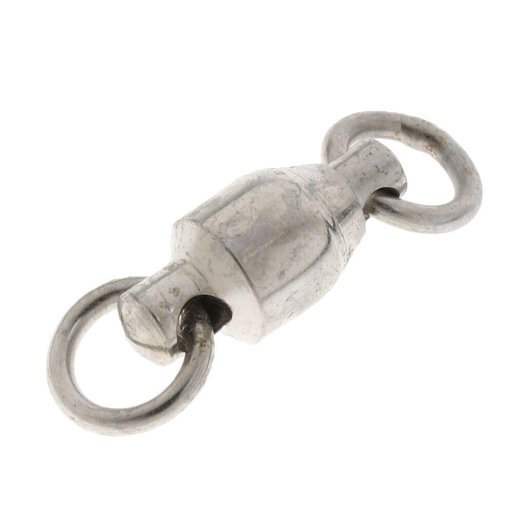 50 Pieces Ball Bearing Swivels Rings Clips Black Anticorrosion Fishing Accessory
