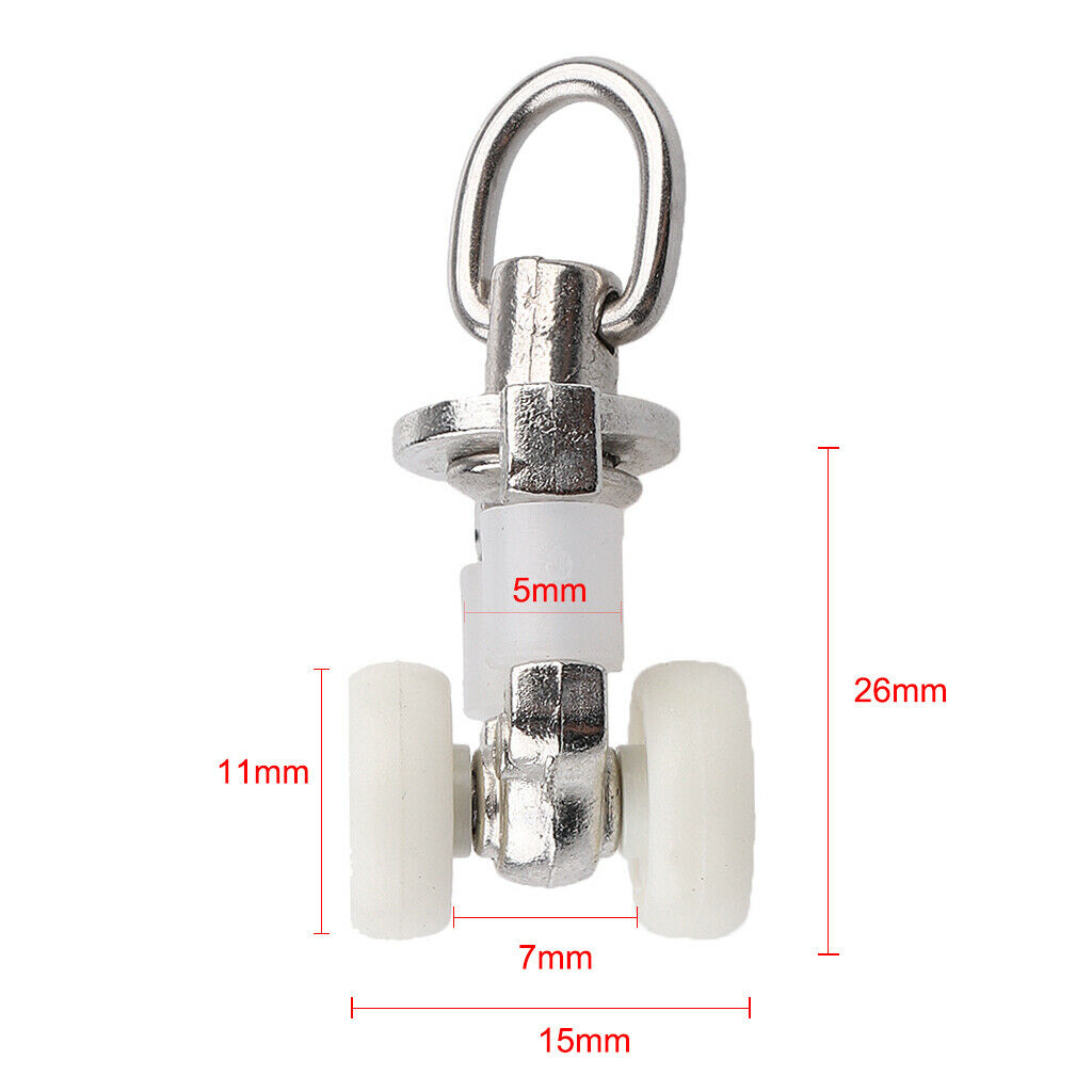 40-pack Aluminum Silent Curtain Track Glider Sliding Roller Hook DIY 26&30mm