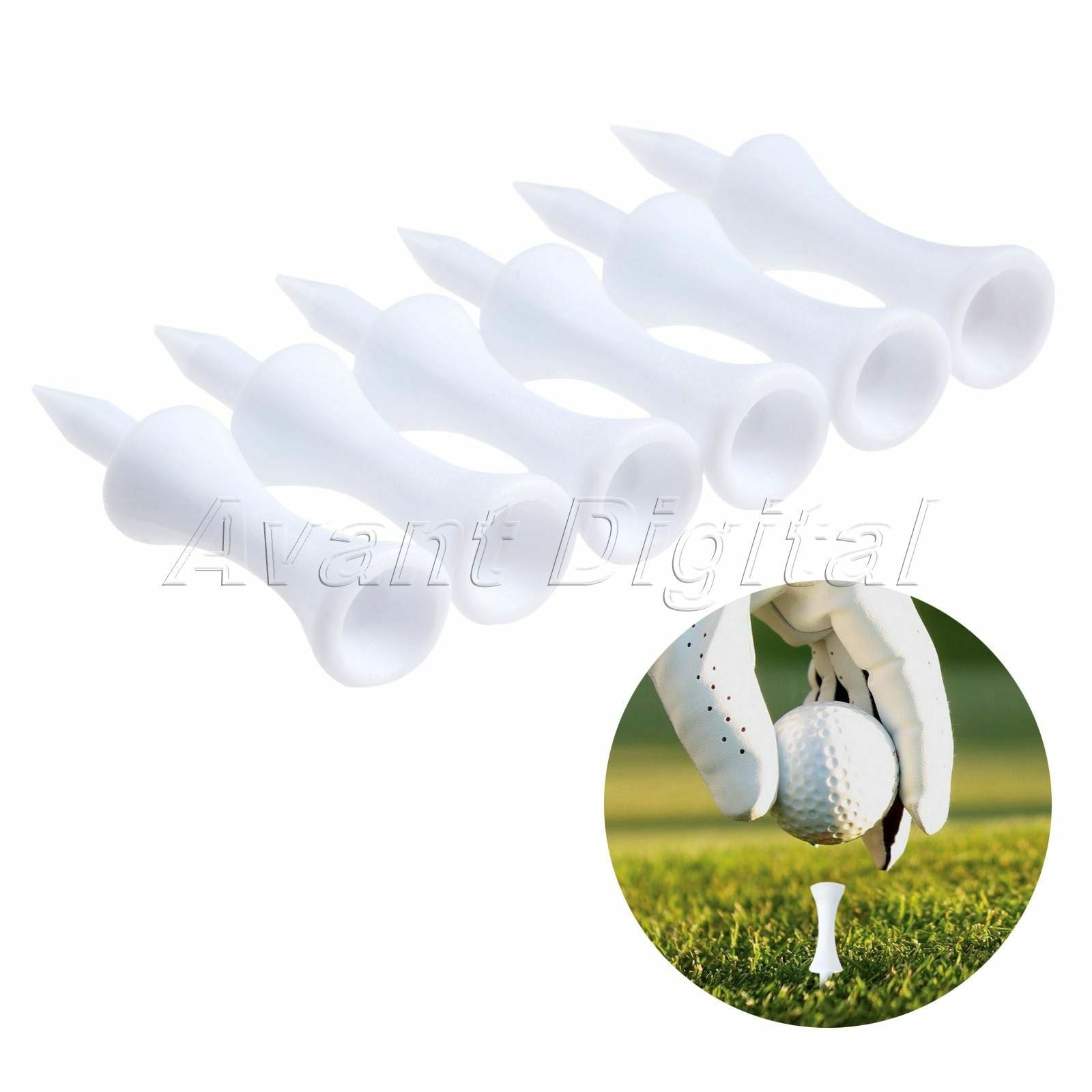 New 48mm Golf Tees Step Down Plastic Graduated Castle Tee Height Control 100pcs