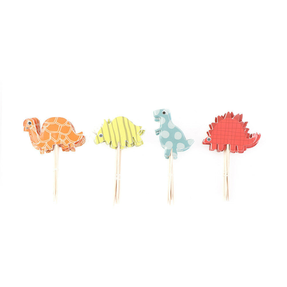 24pcs/set Dinosaur Toppers Picks Cupcake Topper Baby Shower Suppl.l8