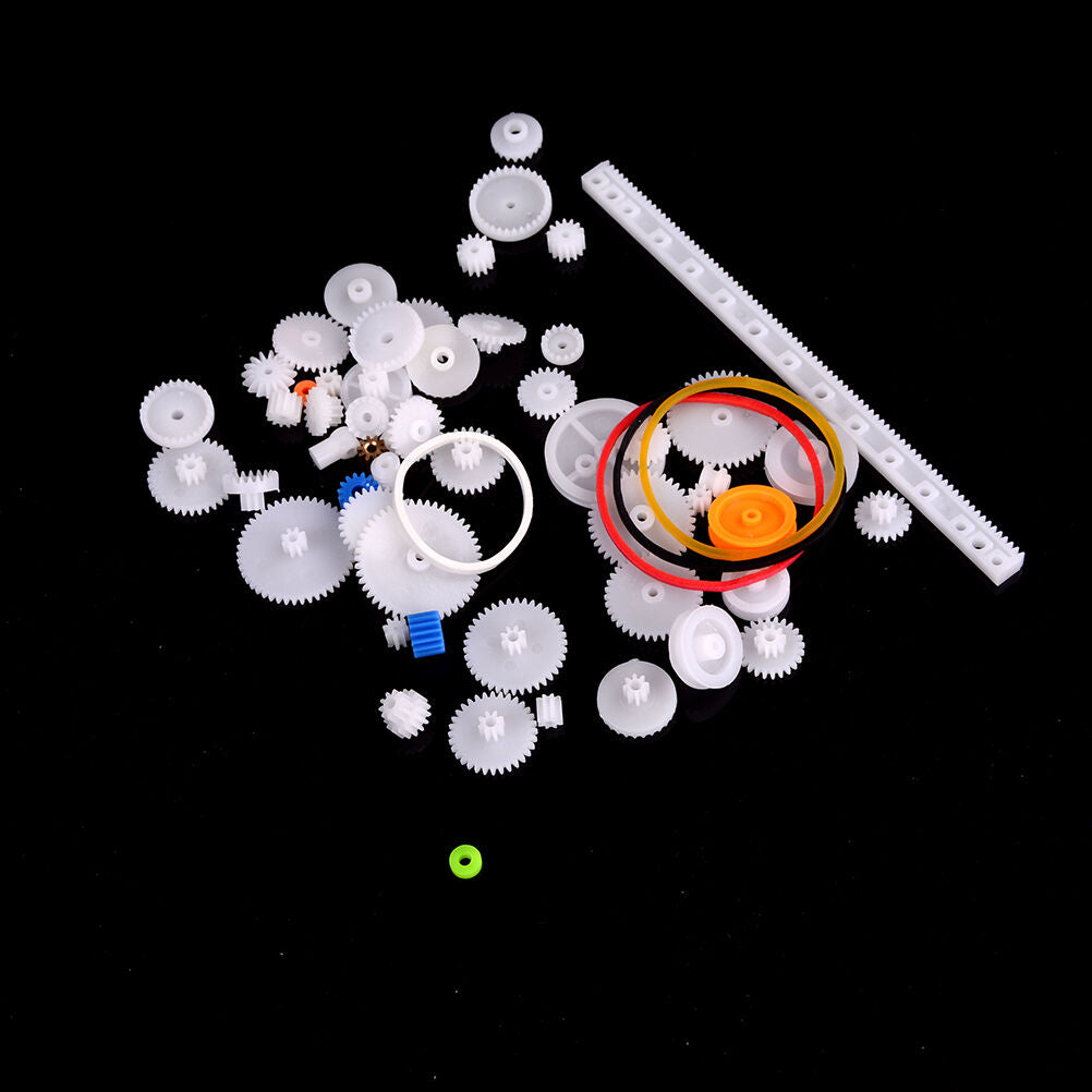 60X Plastic Gear Set DIY Rack Belt Pulley Worm Single Double Gear.l8